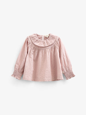 Bomulds-Bluse med krave - Kids - Rose | 100884 Claire