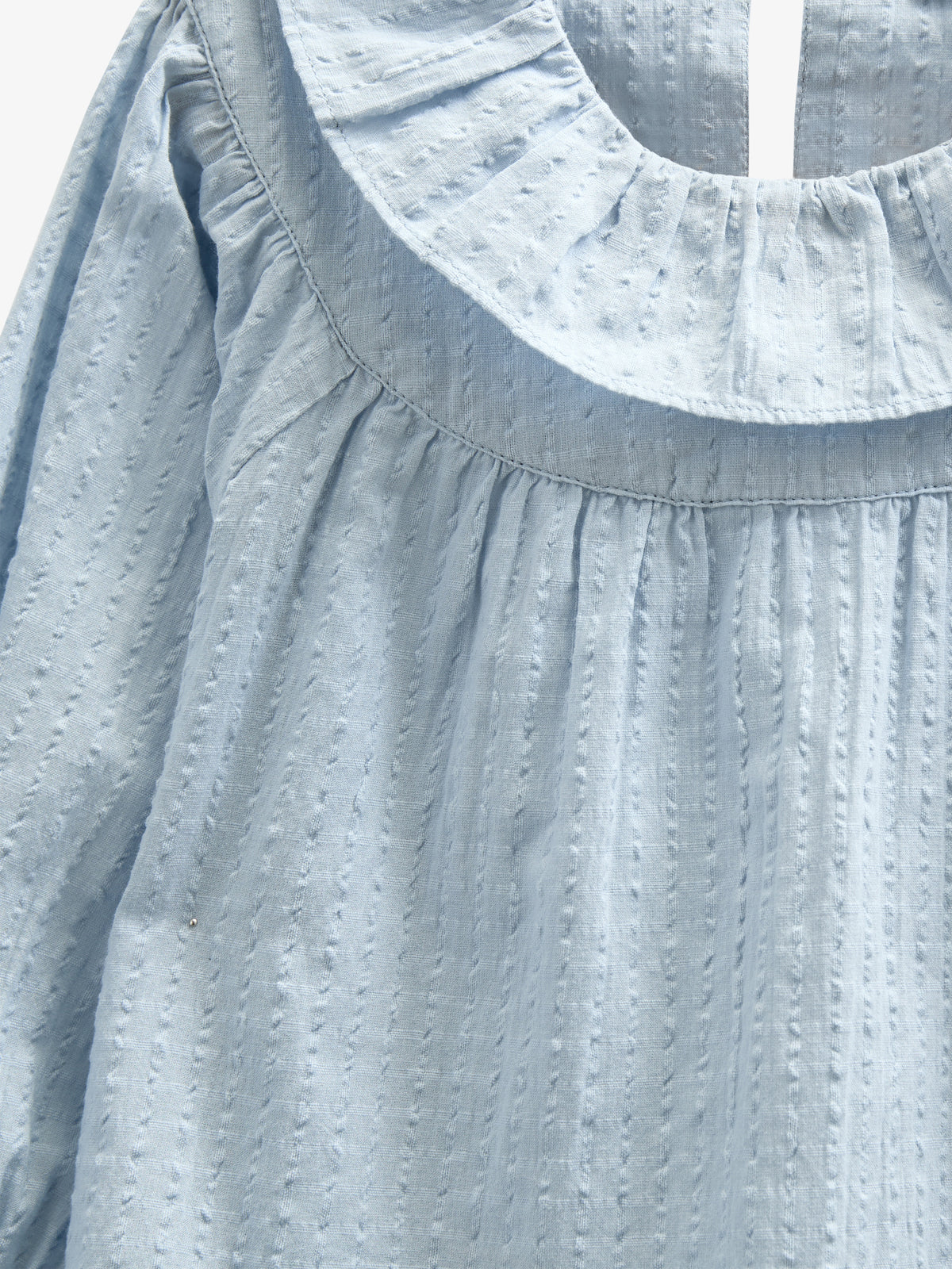 Bomulds-Bluse med krave - Kids - Light Blue | 100885 Claire