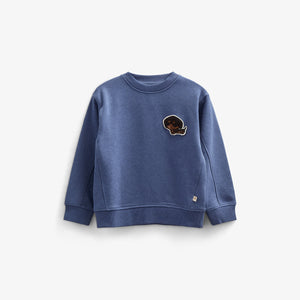 Sweatshirt med rund hals - Kids - Indigo Blue Melange | 100888 Justin