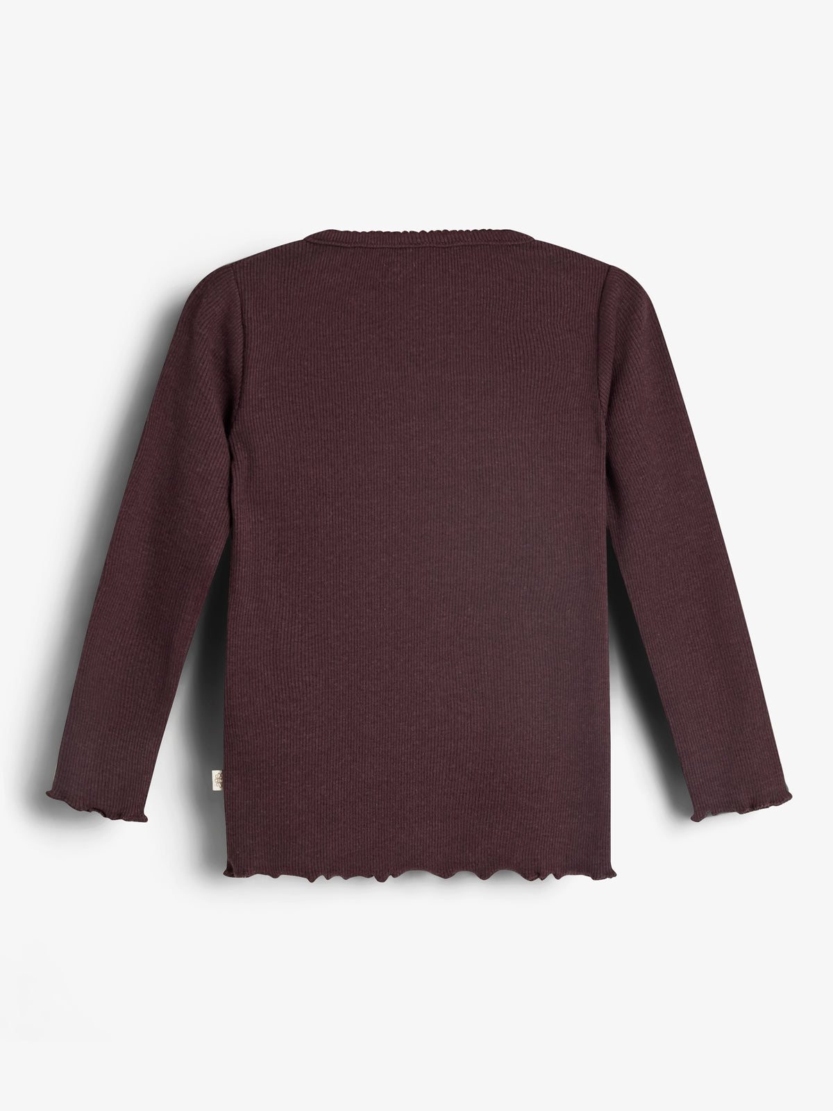 Basic Modal langærmet Rib T-shirt - Little - Dark Purple