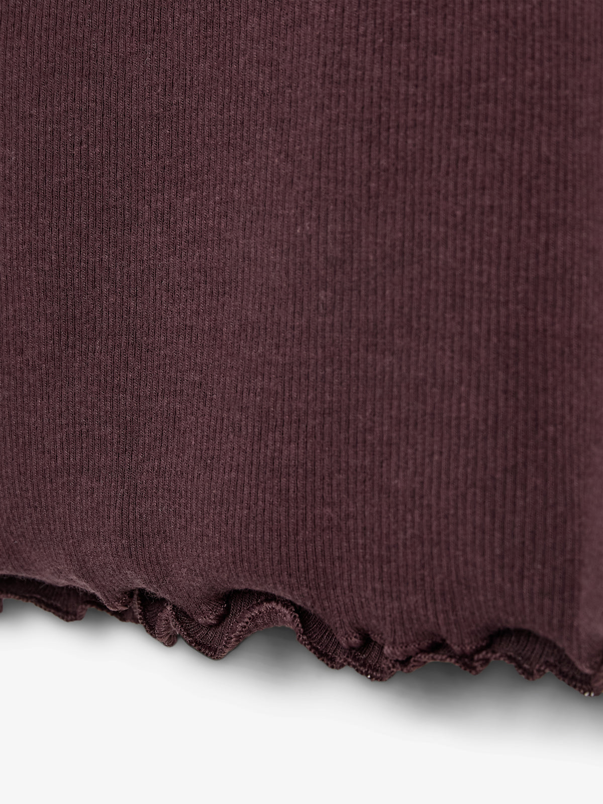 Basic Modal langærmet Rib T-shirt - Little - Dark Purple