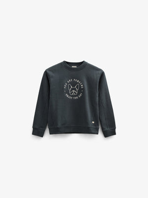 Sweatshirt med rund hals - Tween - Forest Green Melange | 100893 Justin