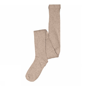 MP Rib Strømpebukser i bomuld - All - Caffe Latte Melange | 100903 MP Cotton tights