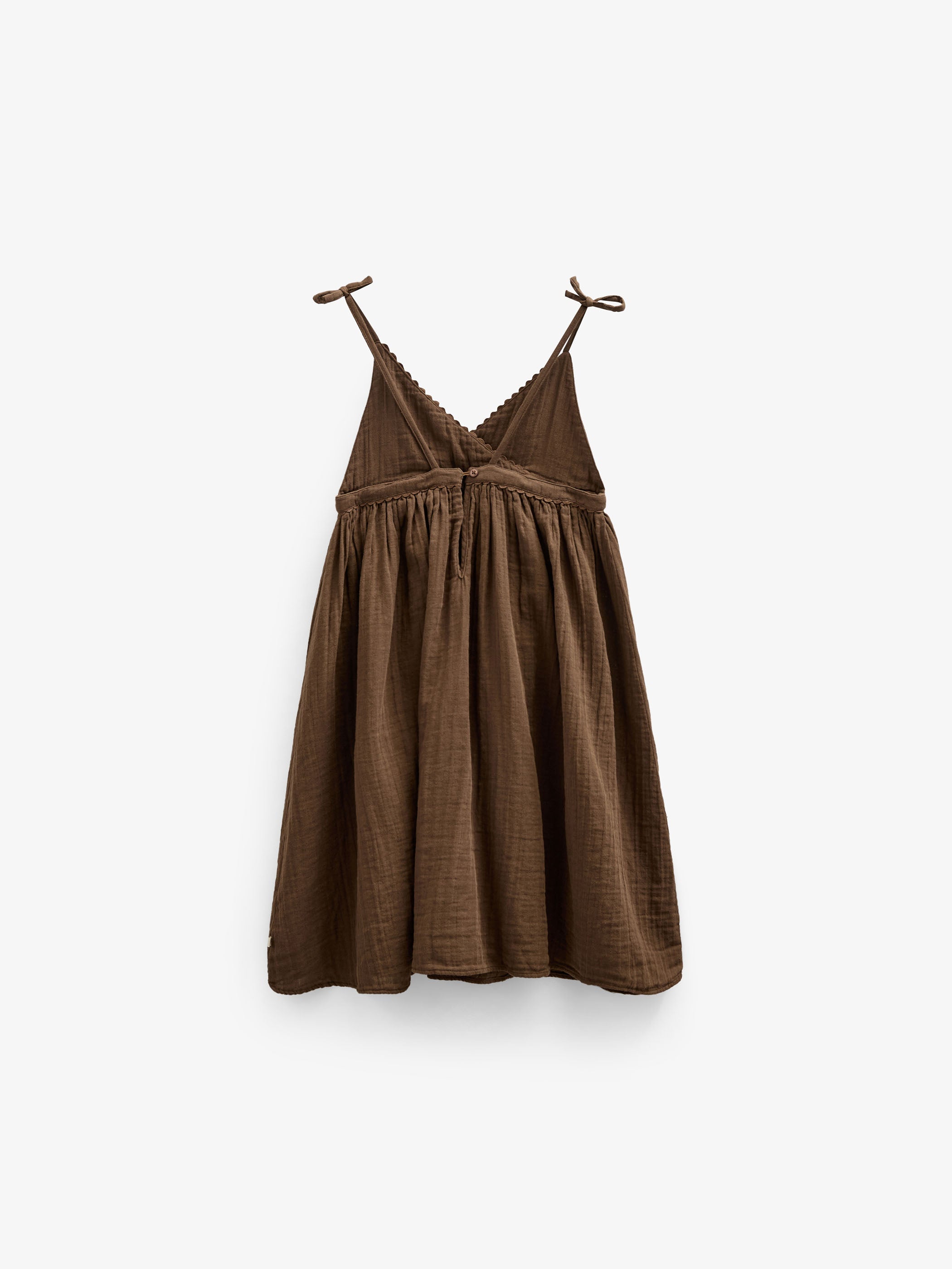 Stropkjole i musselin - Tween - Dark Brown | 100910 Jasmine
