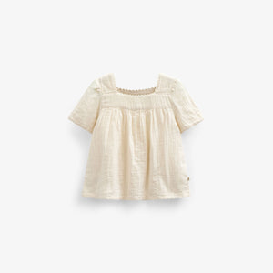 Bluse i musselin med korte ærmer - Tween - Off White | 100919 Jasmine