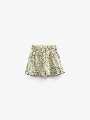 Blomsterprintede poplinshorts - Kids - Green | 100958 Poppy