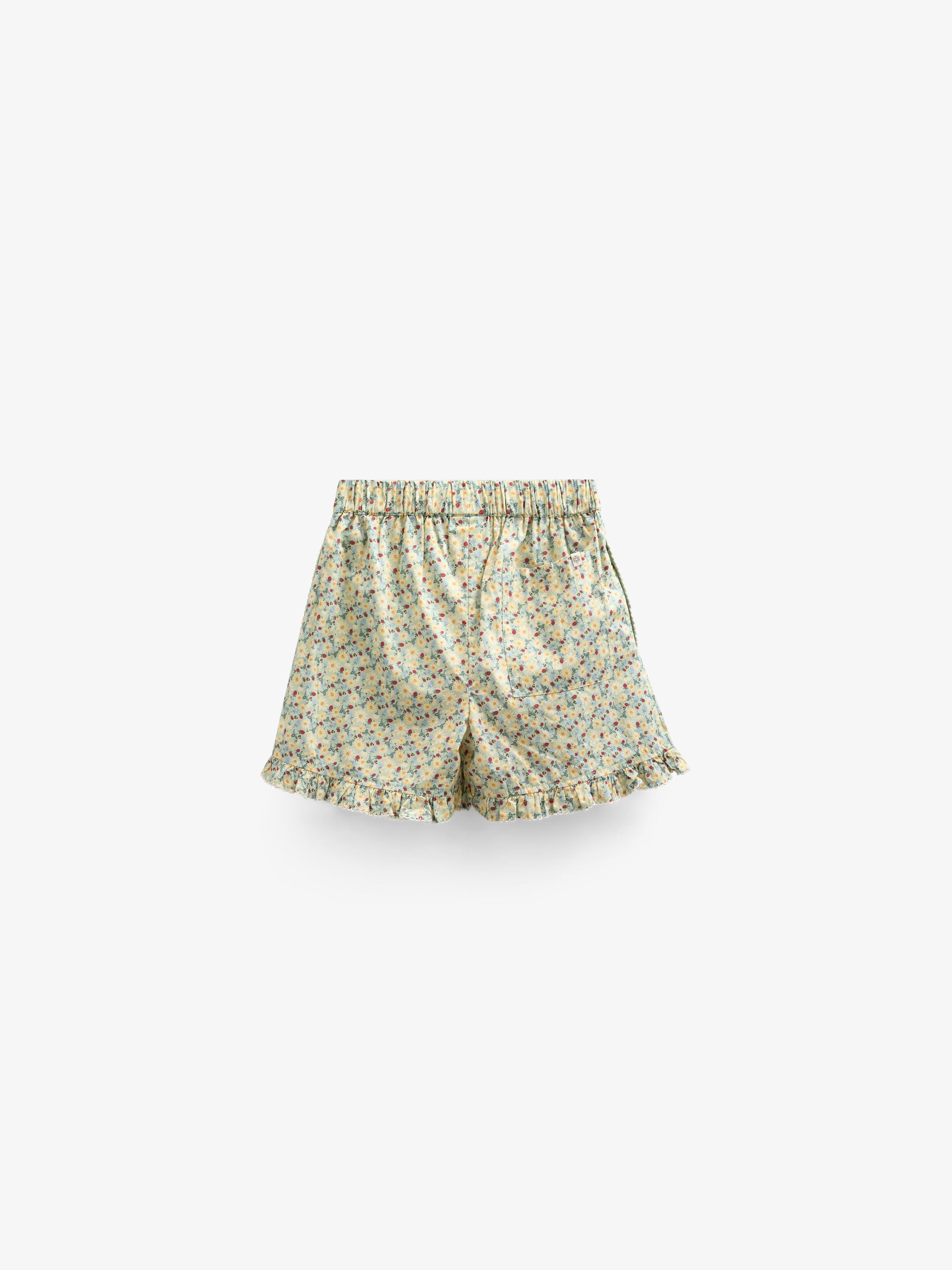 Blomsterprintede poplinshorts - Tween - Green | 100959 Poppy