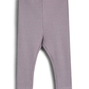 Basic Modal Rib Leggings - Little - Dusty Purple