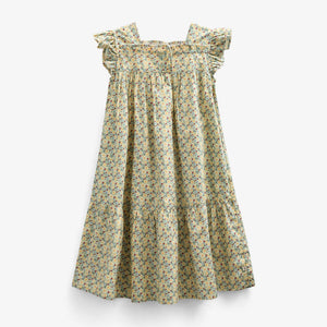 Blomstret poplinkjole - Kids - Green | 100962 Poppy