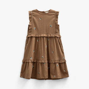 Broderet seersucker kjole - Kids - Coconut | 100978 Nora