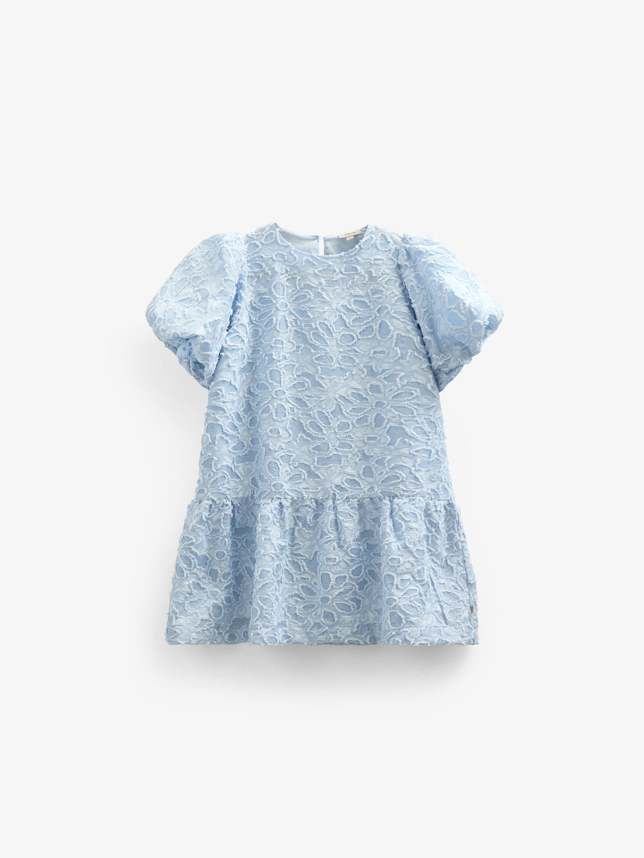 Jacquardkjole i bomuldsblanding - Kids - Light Blue | 100994 Giselle