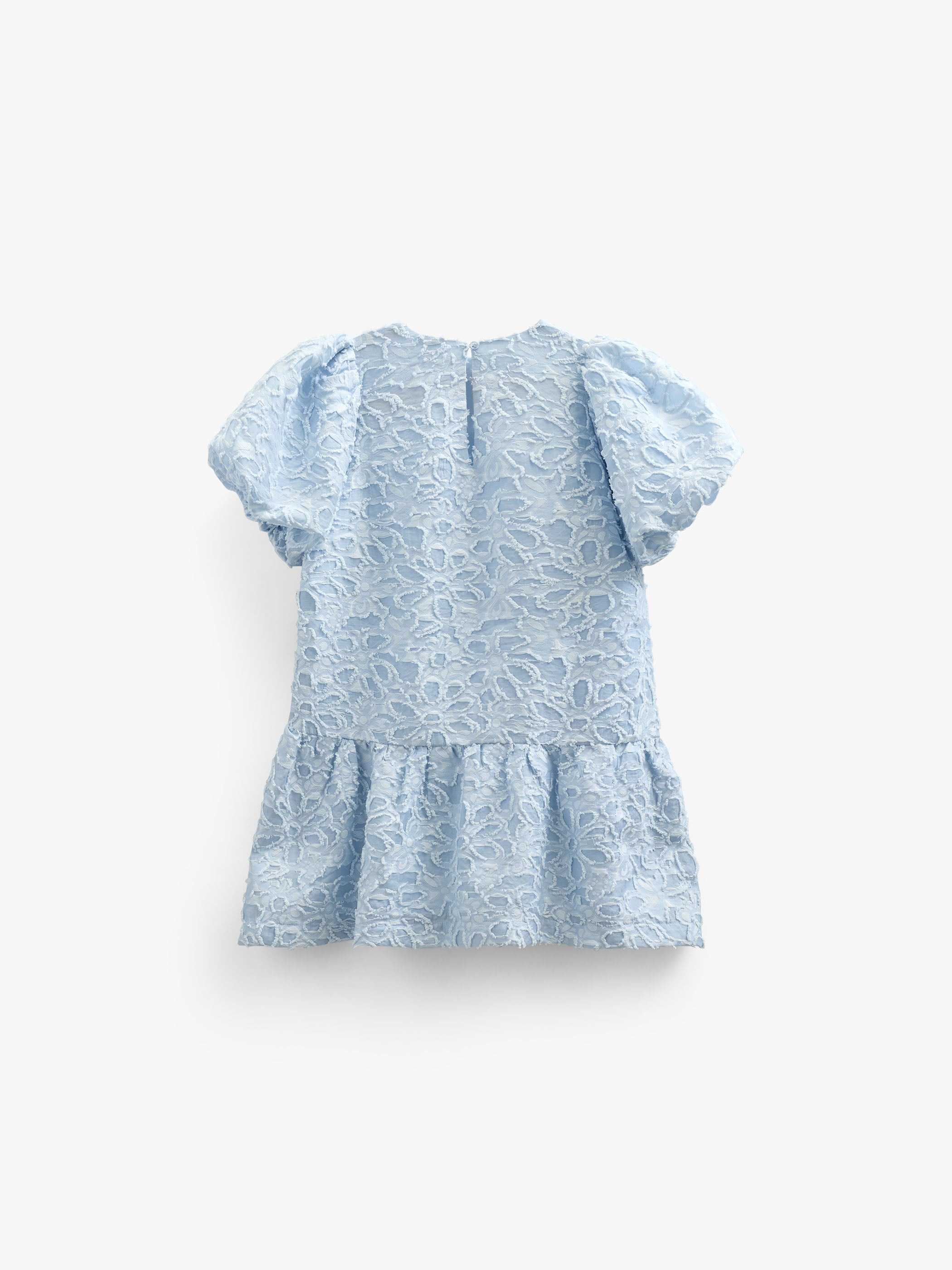 Jacquardkjole i bomuldsblanding - Kids - Light Blue | 100994 Giselle