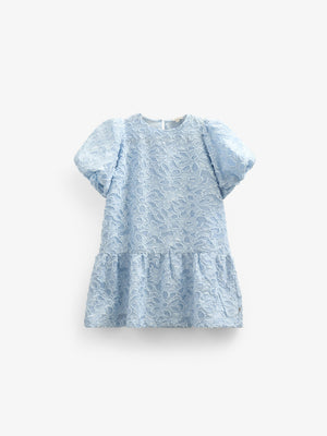 Jacquardkjole i bomuldsblanding - Tween - Light Blue | 100995 Giselle