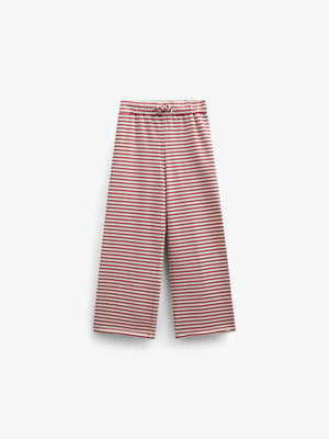 Stribede jersey bukser med vide ben - Tween - Cherry Red | 100996 Emmie
