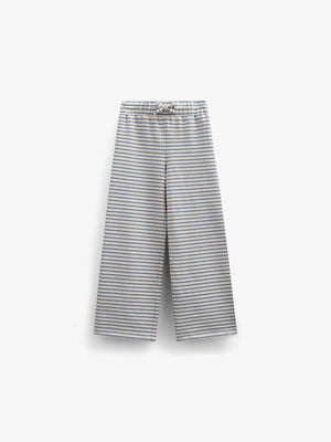 Stribede jersey bukser med vide ben - Tween - Blue | 100998 Emmie