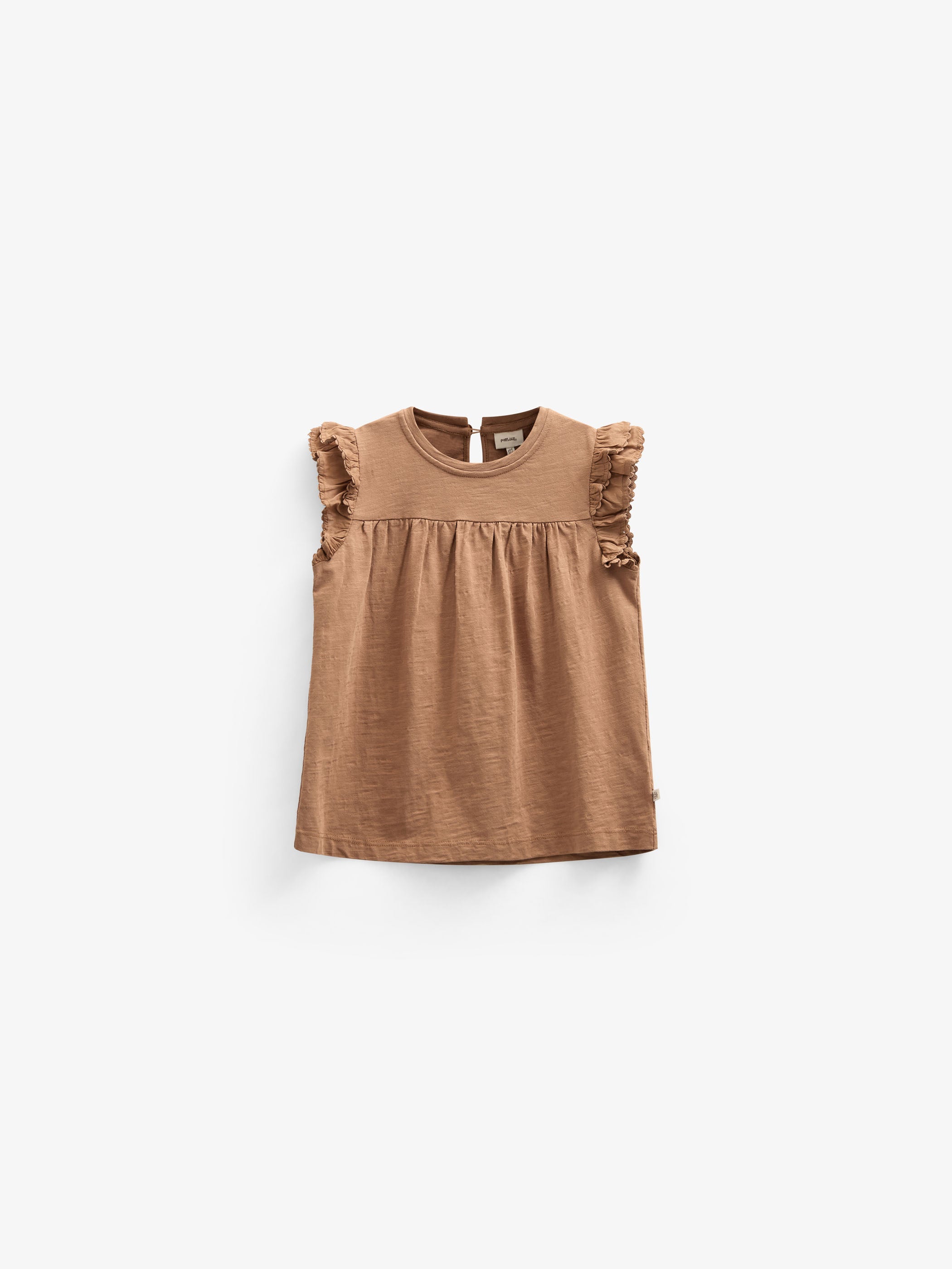 Jerseybluse med bølgebånd og flæse - Kids - Coconut | 101041 Gabriella
