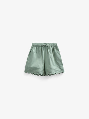 Poplinshorts med muslingekant - Kids - Dusty Green | 101045 Joy