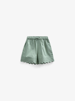 Poplinshorts med muslingekant - Tween - Dusty Green | 101076 Joy