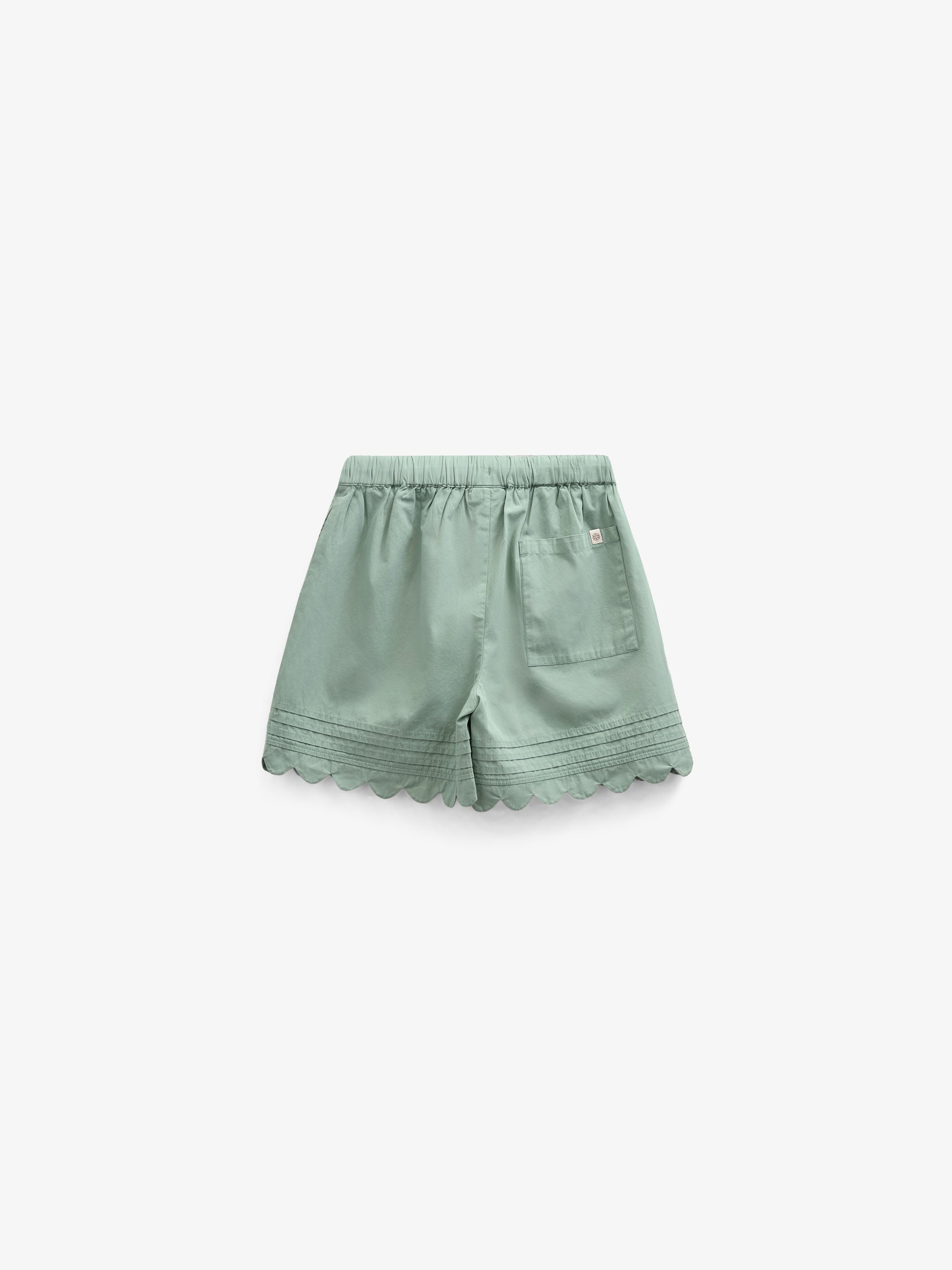 Poplinshorts med muslingekant - Tween - Dusty Green | 101076 Joy
