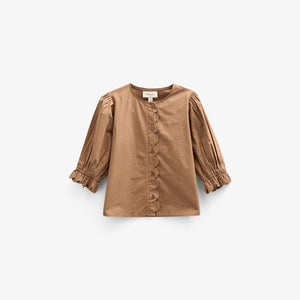 Poplinbluse med muslingekant - Tween - Coconut | 101077 Joy