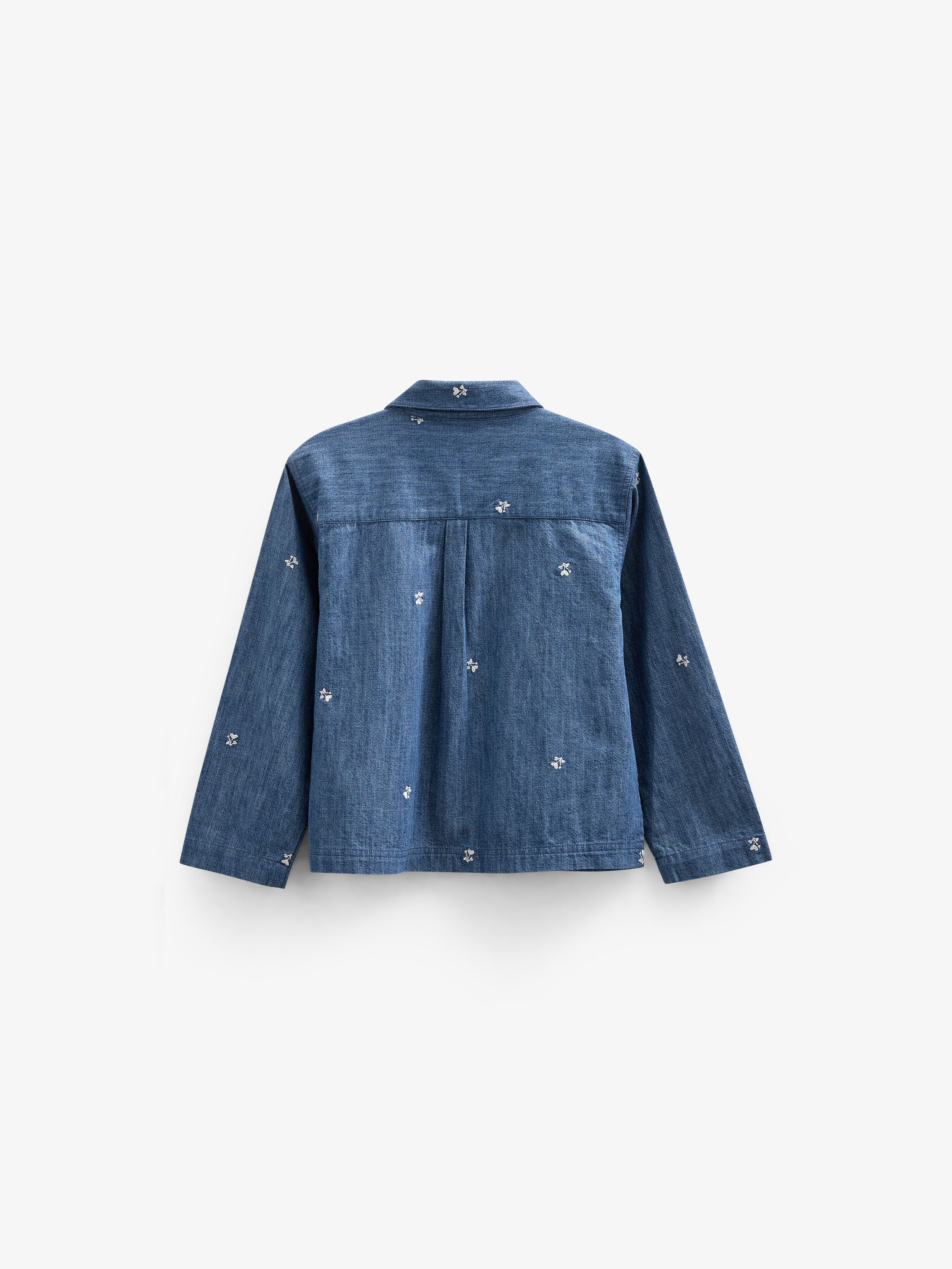 Broderet light-denim skjortejakke - Kids - Blue Denim | 101051 Isabella