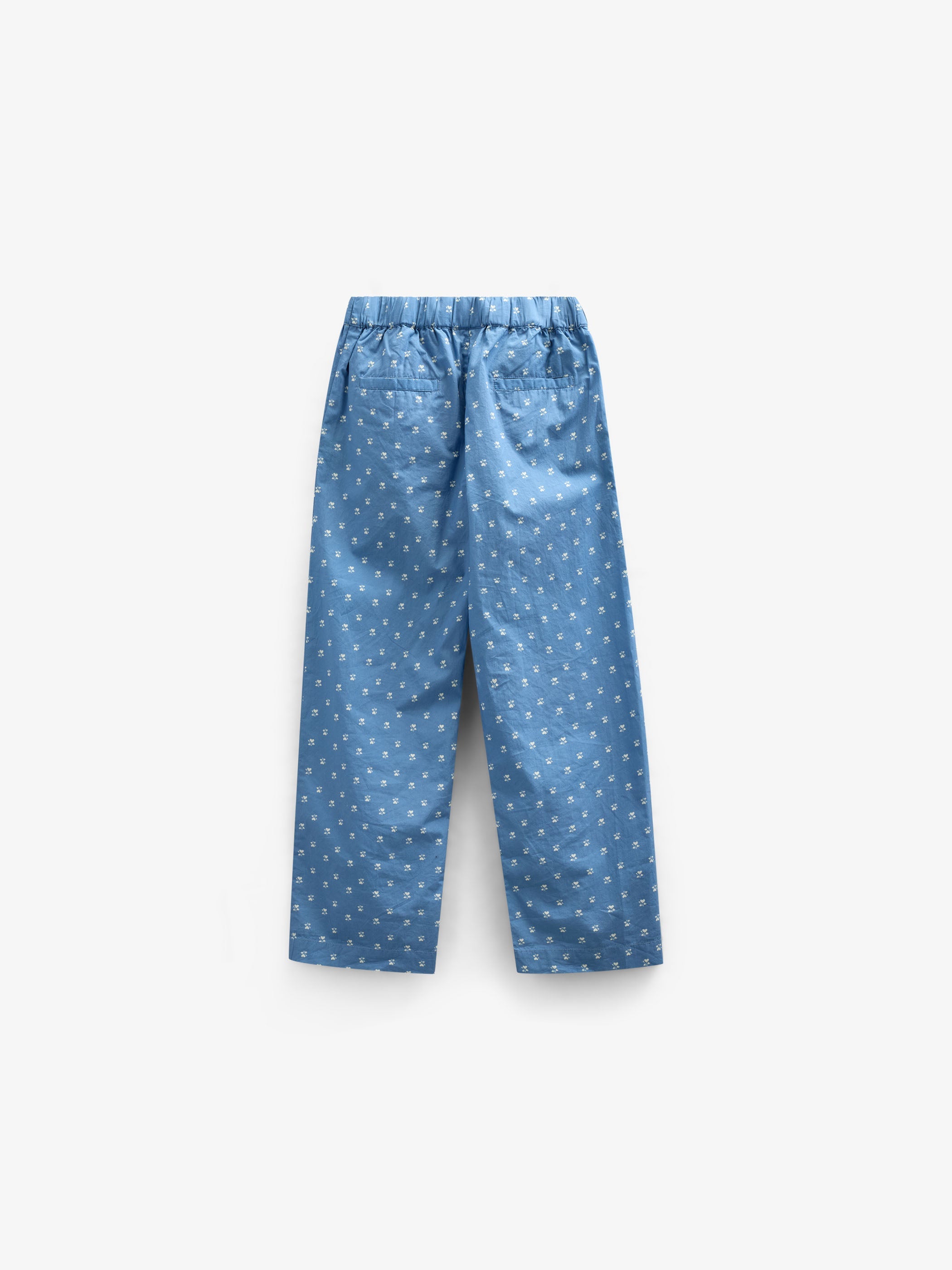 Poplinbukser med print - Tween - Dusty Blue | 101089 Camilla