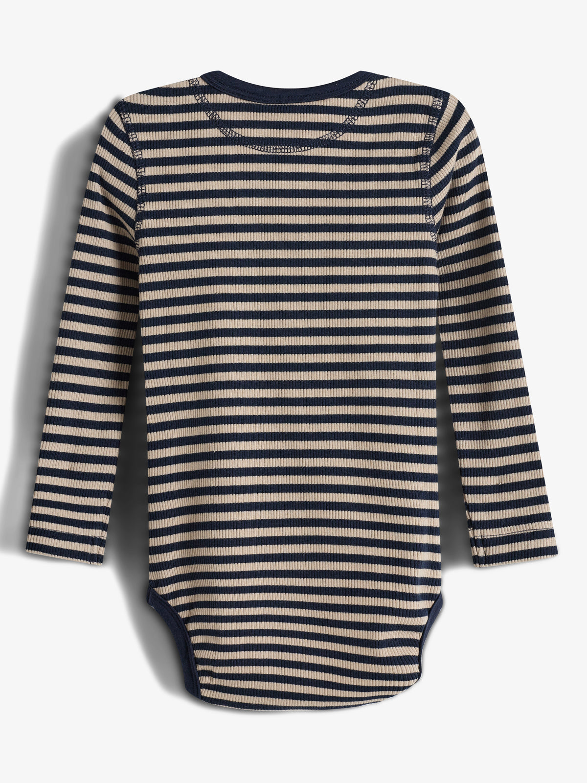 Stribet basic rib-Body - Little - Navy/Beige