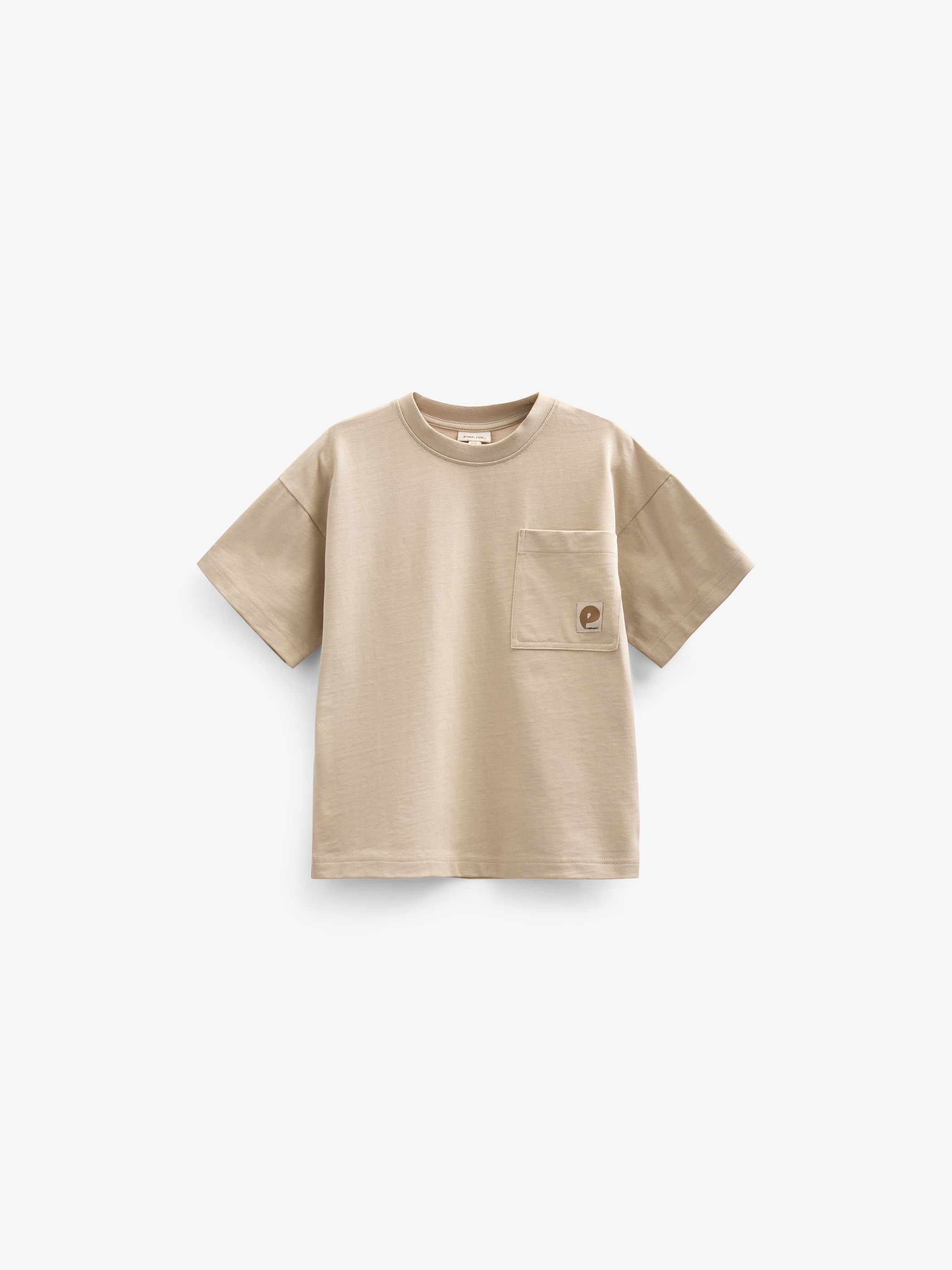 T-shirt med lomme - Kids - Light Sand | 101146 Jasper