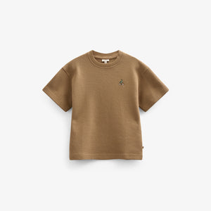 Vaffelstrikket T-shirt - Kids - Khaki | 101148 Evan
