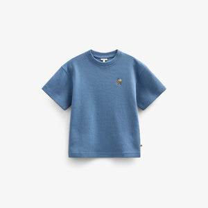 Vaffelstrikket T-shirt - Kids - Dusty Blue | 101150 Evan