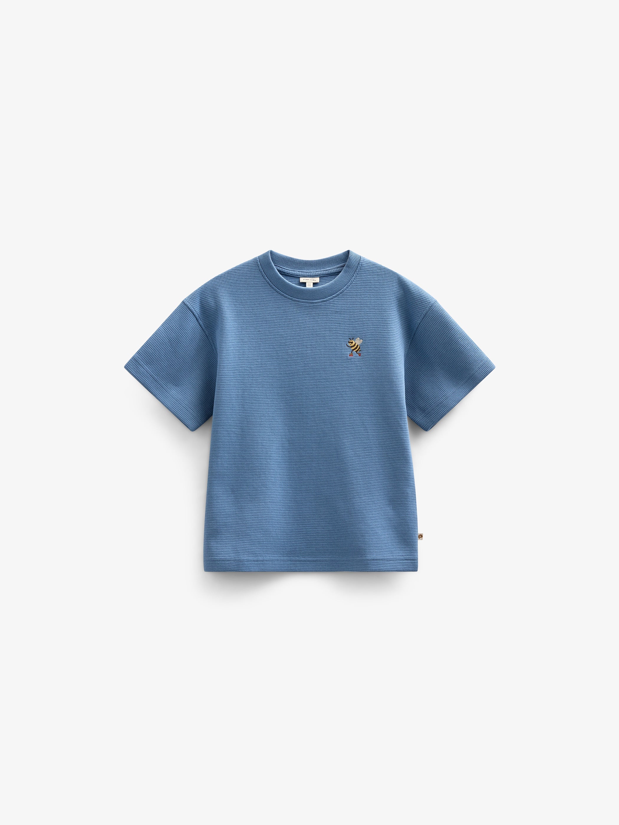Vaffelstrikket T-shirt - Kids - Dusty Blue | 101150 Evan