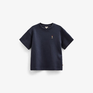 Vaffelstrikket T-shirt - Kids - Navy | 101152 Evan
