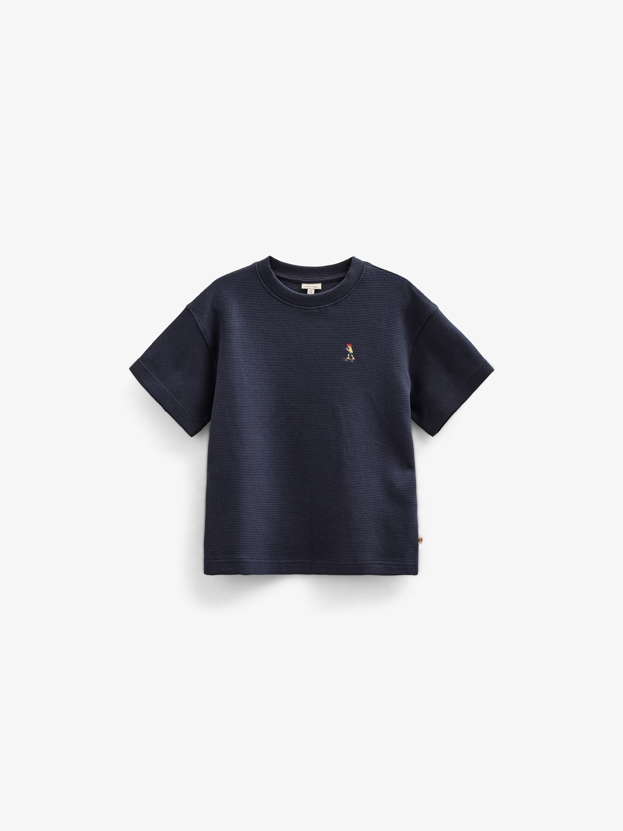 Vaffelstrikket T-shirt - Kids - Navy | 101152 Evan