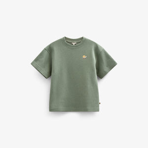 Vaffelstrikket T-shirt - Kids - Dusty Green | 101155 Evan