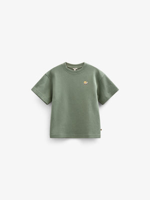 Vaffelstrikket T-shirt - Tween - Dusty Green | 101156 Evan
