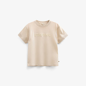 Slub jersey T-shirt med broderi - Kids - Offwhite | 101159 Villum