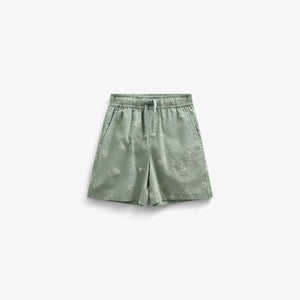 Printede shorts i hørmix - Tween - Dusty Green | 101170 William