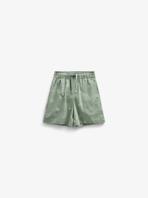Printede shorts i hørmix - Tween - Dusty Green | 101170 William
