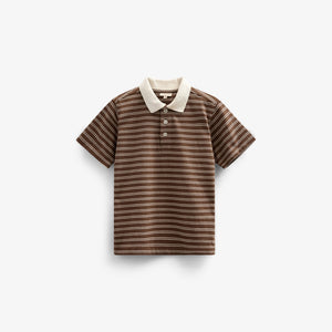 Stribet jersey poloshirt - Kids - Dark Brown | 101173 Otto