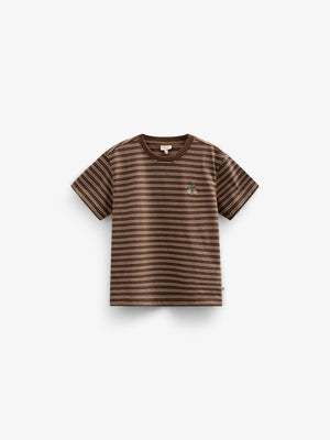 Stribet T-shirt - Tween - Dark Brown | 101178 Otto