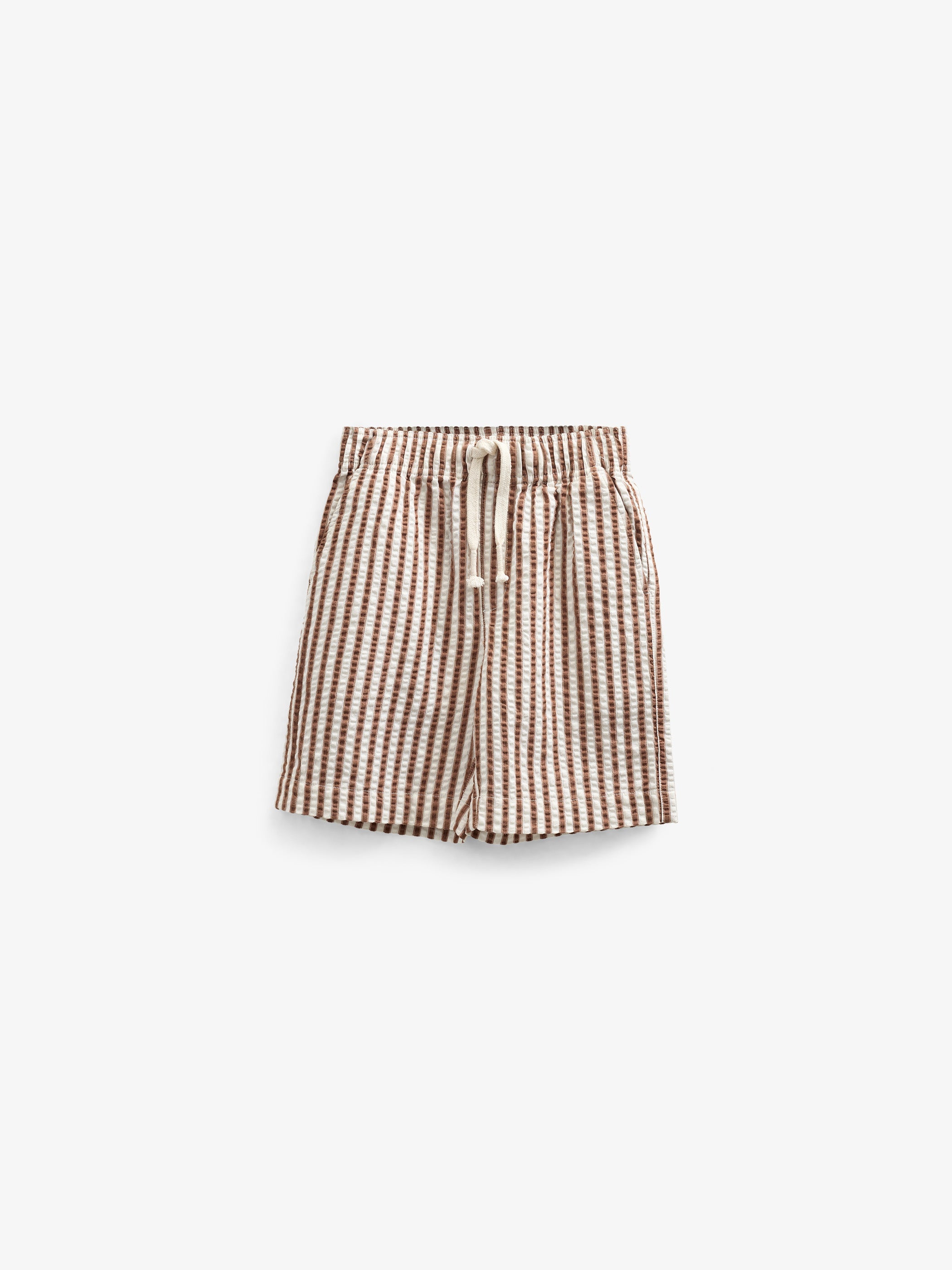 Stribede seersucker shorts - Kids - Brown | 101187 Frank