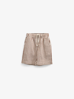 Stribede seersucker shorts - Tween - Brown | 101188 Frank