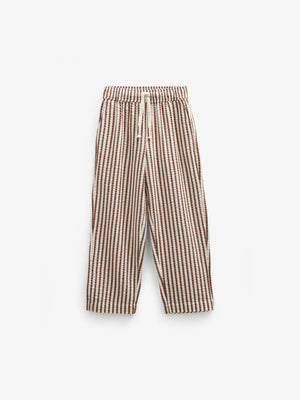 Stribede seersucker bukser - Tween - Brown | 101190 Frank