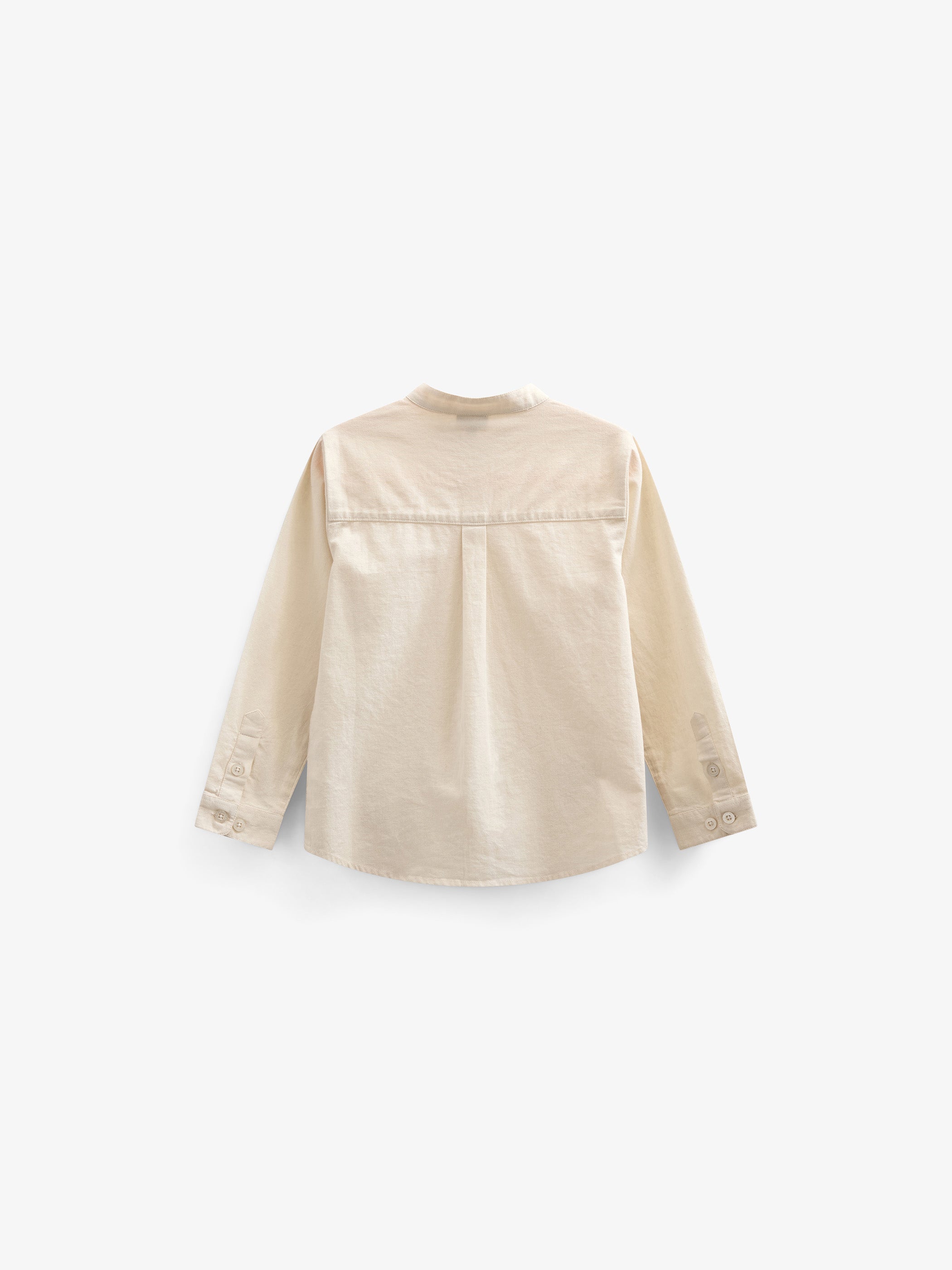 Skjorte i hørmix med kinakrave - Kids - Offwhite | 101201 Lucca