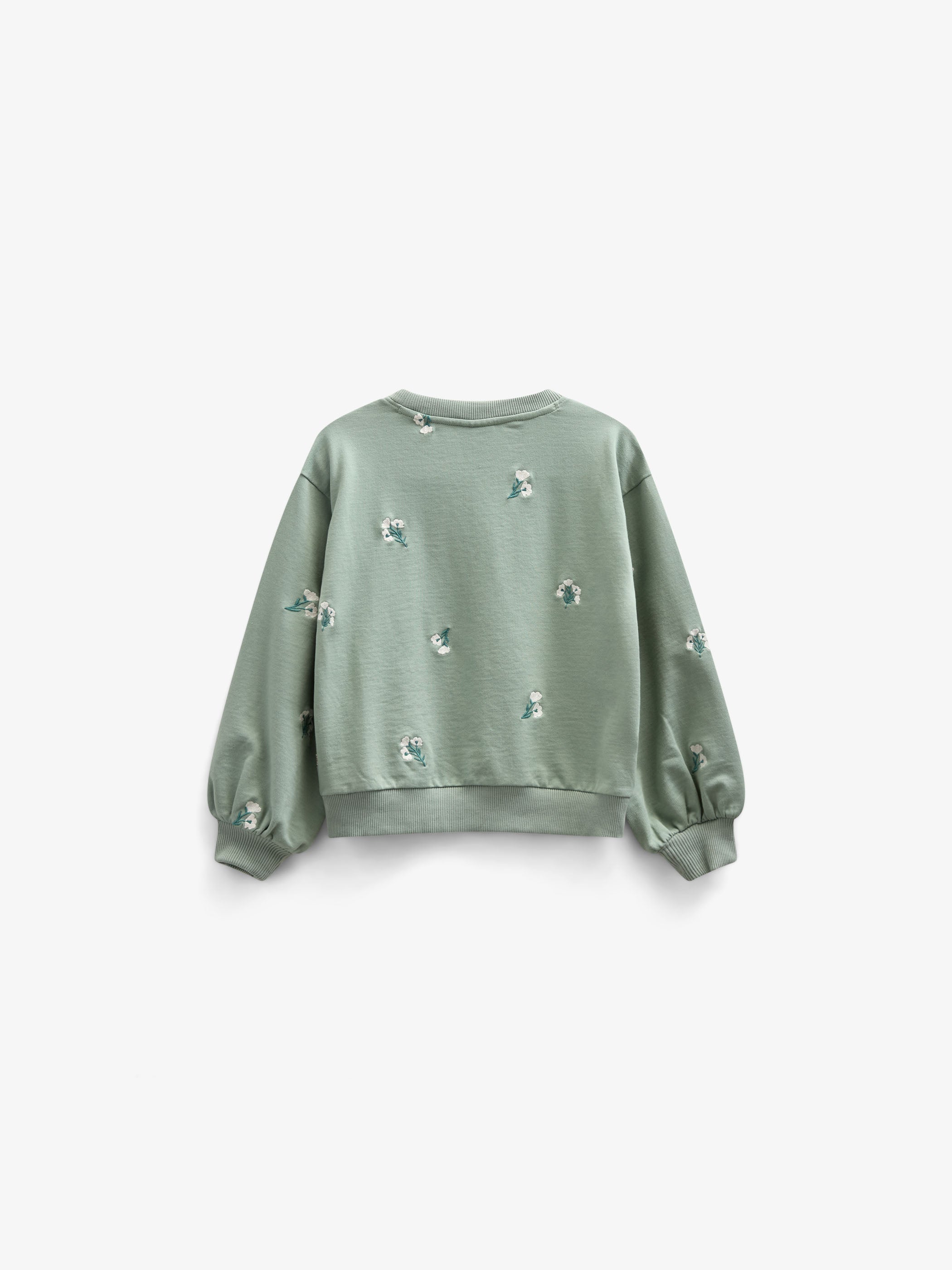 Broderet crewneck sweatshirt - Kids - Dusty Green | 101211 Kimber
