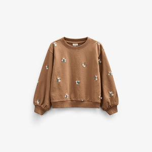 Broderet crewneck sweatshirt - Tween - Coconut | 101214 Kimber