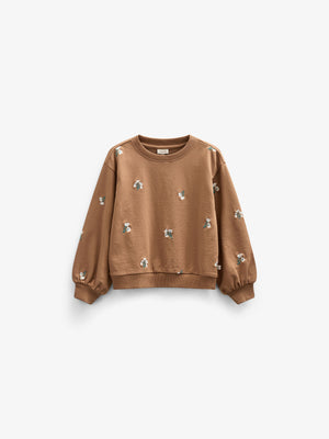 Broderet crewneck sweatshirt - Tween - Coconut | 101214 Kimber