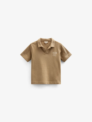 Polo T-shirt i jersey med struktur - Kids - Khaki | 101217 Sonny