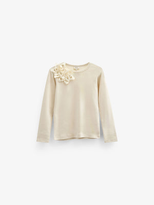 T-shirt med blomsterapplikation - Kids - Offwhite | 101231 Sarah