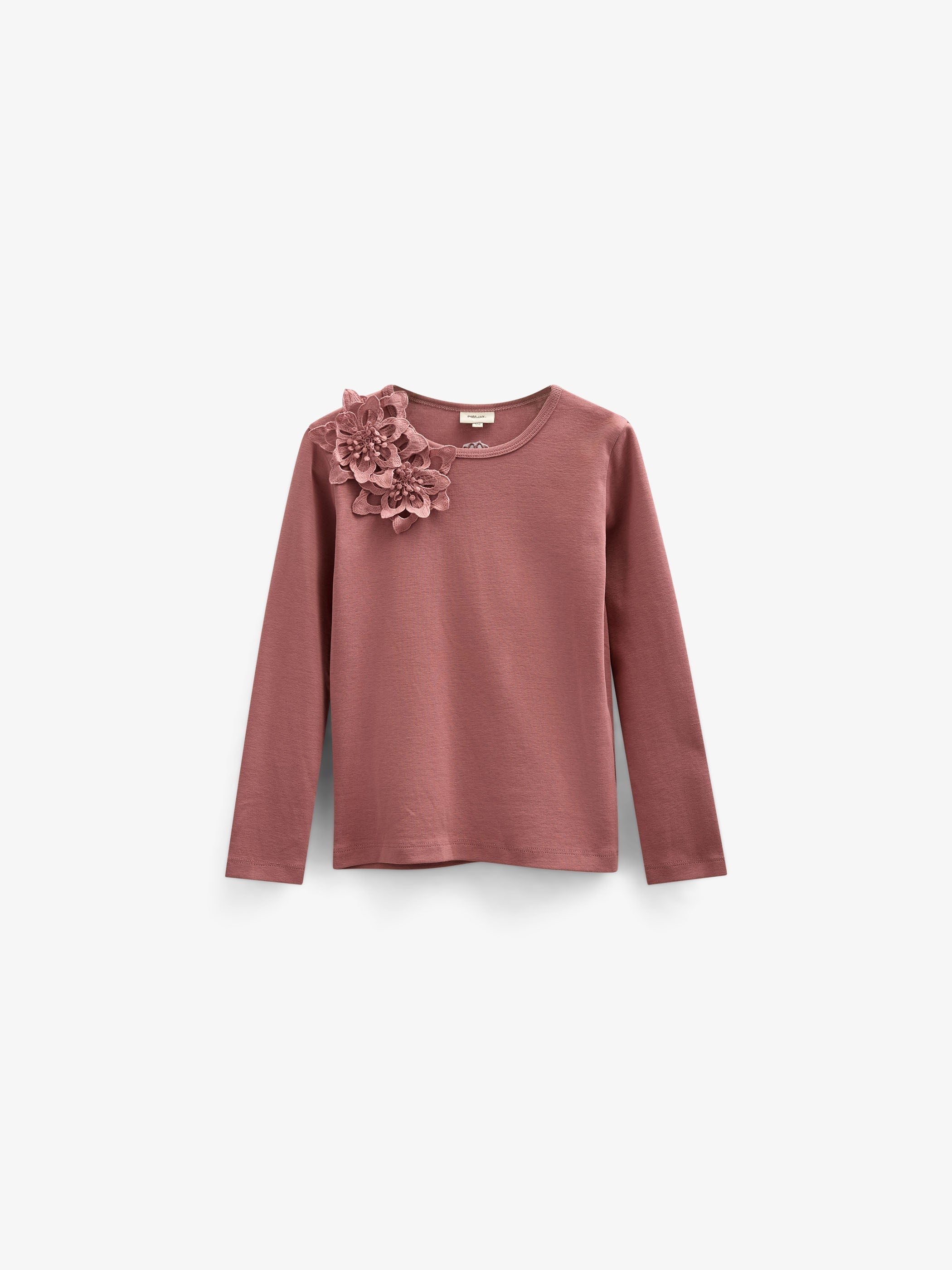 T-shirt med blomsterapplikation - Tween - Old Rose | 101234 Sarah